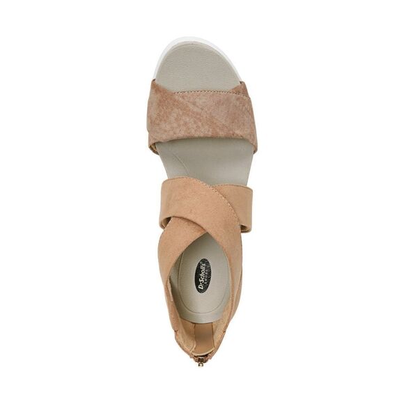 New! DR. SCHOLL'S Golden Hour Microfiber Gladiator Sporty Wedge Sandals Shoes - Picture 3 of 5